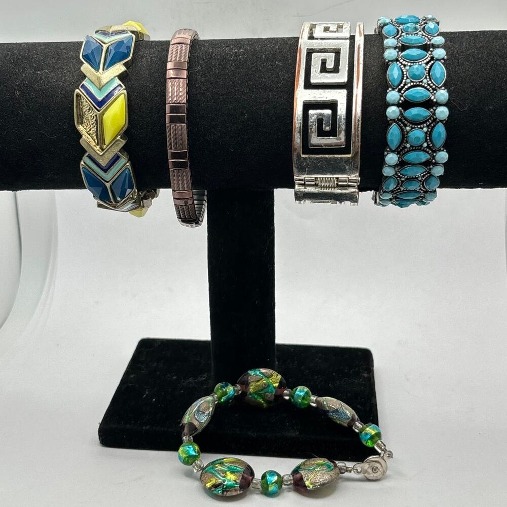 Y2K Silver & Blue bracelet bundle